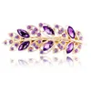 Fashion Crystal Leaf Metal Hair Clips for Women Rhinestone Spring Hairpin Barrettes Hårtillbehör Huvudbonader