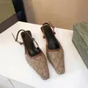 2022 sexy Kleidungsschuhe Frauen Designer Slingback Sandalen Pumpen schwarze Maschenkristalle funkelnden Schnallen Sandalen für den Sommer Herbst mit Box Bling Crystal Strash Slide