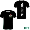 Nigéria T-shirt bricolage nom personnalisé gratuit t-shirt noir Jersey pays drapeau guinée texte Image n vêtements décontractés t-shirt 220615