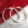 Hoop & Huggie Sterling Silver Round Thick Earrings Hoops For Women Fashion JewelryHoop