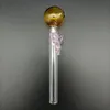 Стеклянная масляная труба Шарик OD 25 мм табак сухой травяной ручки