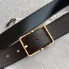 Designer Gold Buckle Belt Leather Brown France Men Dressing/Casual Leather Belts Fashion Classic Style 40mm Width
