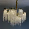 American Crystal Tassels Chanselier LED Роскошные классические люстры-люстры светильники светильники столовая столовая гостиная дома внутреннее освещение бронзовая хромированная лампа