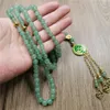 Brins de perles de haute qualité perles rondes en aventurine verte prière islamique pierre musulmane TasbihBeaded Lars22