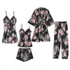 Pyjama Sommeil Ensemble Femmes Vêtements De Nuit Col En V Dentelle Vêtements De Nuit Sexy Nuisette Peignoir Porter Accueil Costume Déshabillé Printemps Robe Robe W220328