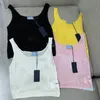 2022-Women 디자이너 니트 여름 섹시 탱크 조끼 조끼 탑 삼각형 배지 카메스 패션 티 여성 Tshirts Lady Pullover 11 스타일
