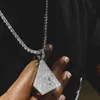 Chokers Hip Hop pełna Miami Bling CZ trójkąt egipska piramida Iced Out wisiorki dla kobiet mężczyzn Illuminati biżuteria z wiszącą ozdobą łańcuch tenisowyChokers