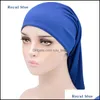 Beanie/Skl Caps Hats Hats Scarves Gloves Fashion Accessories Solid Color Beanie Turban Stretch Hat Skl Head Wrap Hair Ca Ddk