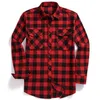 Fall Mäns Flannel Plaid Långärmad Casual Button Shirt USA Regular Fit Size S till 2XL, Classic Checkered, Dubbelficka Design 220323