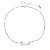 New Trend Link Chain Letter Love Charm Pendant Necklace for Hip Hop Women Jewelry with Cz Paved Wholesale Initial Name Jewelrys