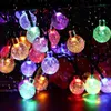 Solarsträngsljus utomhus LED Crystal Globe Lighting Waterproof Solar Festoon Fairy Light for Garden Christmas Party Decor J220531
