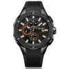 2053G Hot selling Men's Quartz watches 30M waterproof Multi -function chronograph Male sports silicone bracelet watch