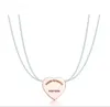 Ny 100 925 Sterling Silver Necklace Pendant Heart Pärlkedja Rosen Guld och guld lyxig för kvinnor Fashion Jewelry Original GIF4025513