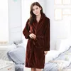 Women's Sleepwear Winter Homewear Keep Warm Flannel Lovers Kimono Robe Gown Casual Full Belt Bath Women Soft NightwearWomen's