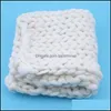 Couvertures Emmaillotage Pépinière Literie Bébé Enfants Maternité Arrivées Laine Tricotée Crochet Bébé Couverture Né Pographie Accessoires Chunky Tricot Panier