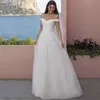 Other Wedding Dresses A-Line Tulle Sweetheart Gowns 2022 Elegant Off The Shoulde Sweep Train Embroidery Bridal Vestido De NoviaOther