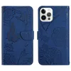 Butterfly Leather Pl￥nbokfodral f￶r iPhone 14 Samsung A03S 165,8 M23 M33 M53 5G X Cover 6 Pro M13 A04S A23E A04 4G A14 Handk￤nsla Flower Credit ID -kortplats H￥llare Flip Cover