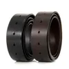 Belts Pure Cowhide Belt Strap 3.3CM 3.8cm Round Hole No Buckle Genuine Leather High Quality Without BuckleBelts