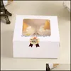 Scatole per cupcake Finestra trasparente vuota Scatola per imballaggio per muffin Kraft creativa marrone bianca Fedex Consegna rapida a consegna 2021 Imballaggio per ufficio scolastico