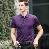 Polos męski Lato wysokiej jakości Mulberry Silk Men Shirts Męskie Business Casual Male Mężczyzna Koszula z krótkim rękawem Rozmiar S-3xlmen's Męskie BLES22