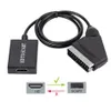 1080P HDTV Input To SCART Output Video Audio Converter Cables Adapter For HD TV DVD For Sky Box STB Plug and Play DC Cable