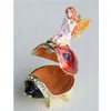 Crafted gifts fairy on ladybug metal jewelry trinket box unique vintage decor metal gift metal collectibles214D