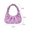 Bolsas de noite Mulheres retrô plissadas Pu Undermail Bag Casual Ladies Handbag de cor pura de primeira mão 2022 Feminino portátil TOTESENLING