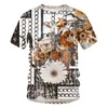 メンホーマンの最新バロックTシャツ夏の特大のTシャツ3Dライオンヘッドクラウンプリントラウンドネック半袖220704