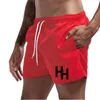 Herr shorts trending ficka badkläder man sommar tryckt gym kort byxor män fitness cool manlig jogging strand kortmän