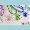 Pendant Necklaces Pendants Jewelry Fashion 6Color Handmade Murano Lampwork Glass Mixed Color Flower In The Eleph Dhrvd