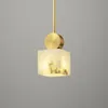 Pendant Lamps Nordic Marble Lamp Luxury Metal Copper Creative Bedroom Bedside Hanglamp Chinese Style Dining Room Kitchen FixturesPendant