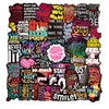 Autocollant inspirant avec phrases courtes, lettres anglaises, série de dessins animés, pour skateboard, ordinateur portable, bagages, Scrapbook, 50 pièces/lot