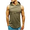 KANCOOLD Men's tank top Men Hooded Striped Splicing vest jacket Sleeveless Contrast Hoodie gym clothing 220331