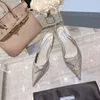 Sandali sexy con tacco a gatto scarpe con tacco basso cintura da viaggio estiva da donna scarpe casual da donna con faccia di diamante designer taglie di lusso 35-40