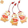 3pcs素敵なリス木製ペンダント装飾クリスマスウッドクラフトキッズおもちゃdiy木の飾り格安ギフトy201020