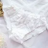 Comfortable Female White Briefs Women Cotton Plus Size M6X Beautiful Cute Lolita Kawaii Sexy Lace Pearls Bow Underwear short L220802