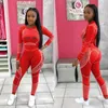 Women's Tracksuits Letter Lucky Label Printing Long-sleeved Sportswear Jogger Gym Set 2 Piece Tracksuit Women
