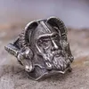 Cluster Rings Unique Viking Stainless Steel Ring Mens Nordic Goat Skull Warrior Biker Amulet JewelryCluster