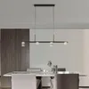 Pendelleuchten Luxus-Wohnzimmerleuchten Moderner minimalistischer Esszimmer-Bartisch-Kronleuchter Nordic Long Strip Kreatives Design SensePendant
