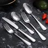 5 Piece Flatware Cutlery Set Knife Fork Spoon Dinner Set Dinnerware