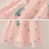 Nowy przybył Summer Toddler Ubranie dla dzieci Chińskie sukienka Cheongsam dla dziewcząt dziecko 1 rok Urodziny Księżniczki sukienki G220427