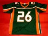 CHEAP CUSTOM SEAN TAYLOR MIAMI HURRICANES GREEN JERSEY or custom any name or number jersey
