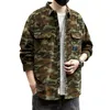 Camicie Casual da Uomo Stile Militare Uomo Camouflage Camicia abbottonata Manica Tre Quarti 2022 Abito Sottile Abiti Primavera Estate Eldd22