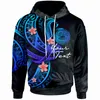 Herrtröjor tröjor tryckt försäljning huva för män federerade tillstånd av mikronesia casual anpassad namn hoodie plumeria blommor stil unise