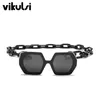 Zonnebrillen Cool Zhexagon Grote extra grote vrouwen Retro -merkontwerper Big Chain Sun Glasses Vrouwelijke Men Ins Shade Eyewearsunglasses1993483