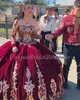 Hunter Green Quinceanera Dress 2023 with Sleeves Sparkle Sequins Puffy Sweet 16 Gowns Vestidos De 15 Anos Lace-Up Corset Back Strapless Charro Mexican Navy-Blue Red