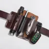 Wholesales Customized C-6 male Money clips Oil wax leather field survival EDC tool pocket wear belt outdoor camping flashlight set Wallet bag