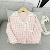 Baby Girl Plaid Pajamas Clothes Set Cotton Coat Pant 2PCS Spring Autumn Infant Toddler Child Lounge Suit Baby Home Suit 1-10Y 220706