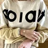 Letter Graphic Printing Women Sweatshirt Long Sleeve Cotton Loose Ladies Casual Classic Vintage Femme Pullover Tops Clothes 220722