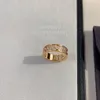 Love ring full diamond wide 5-6mm V gold 18 K never fade luxury brand official reproductions With box couple rings highest counter quality anti allergy ring